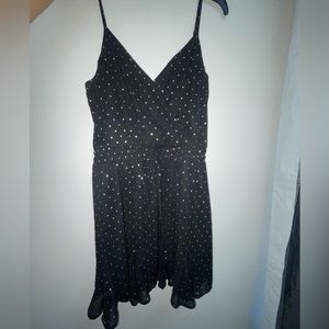 Trixxi Black dress with silver polka dots